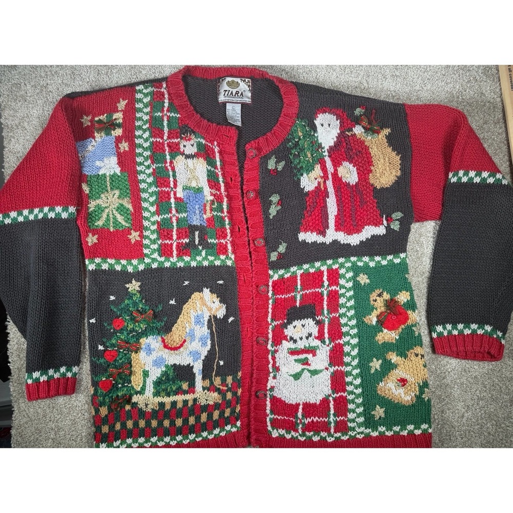 Vintage Tiara Christmas Sweater Womens Large